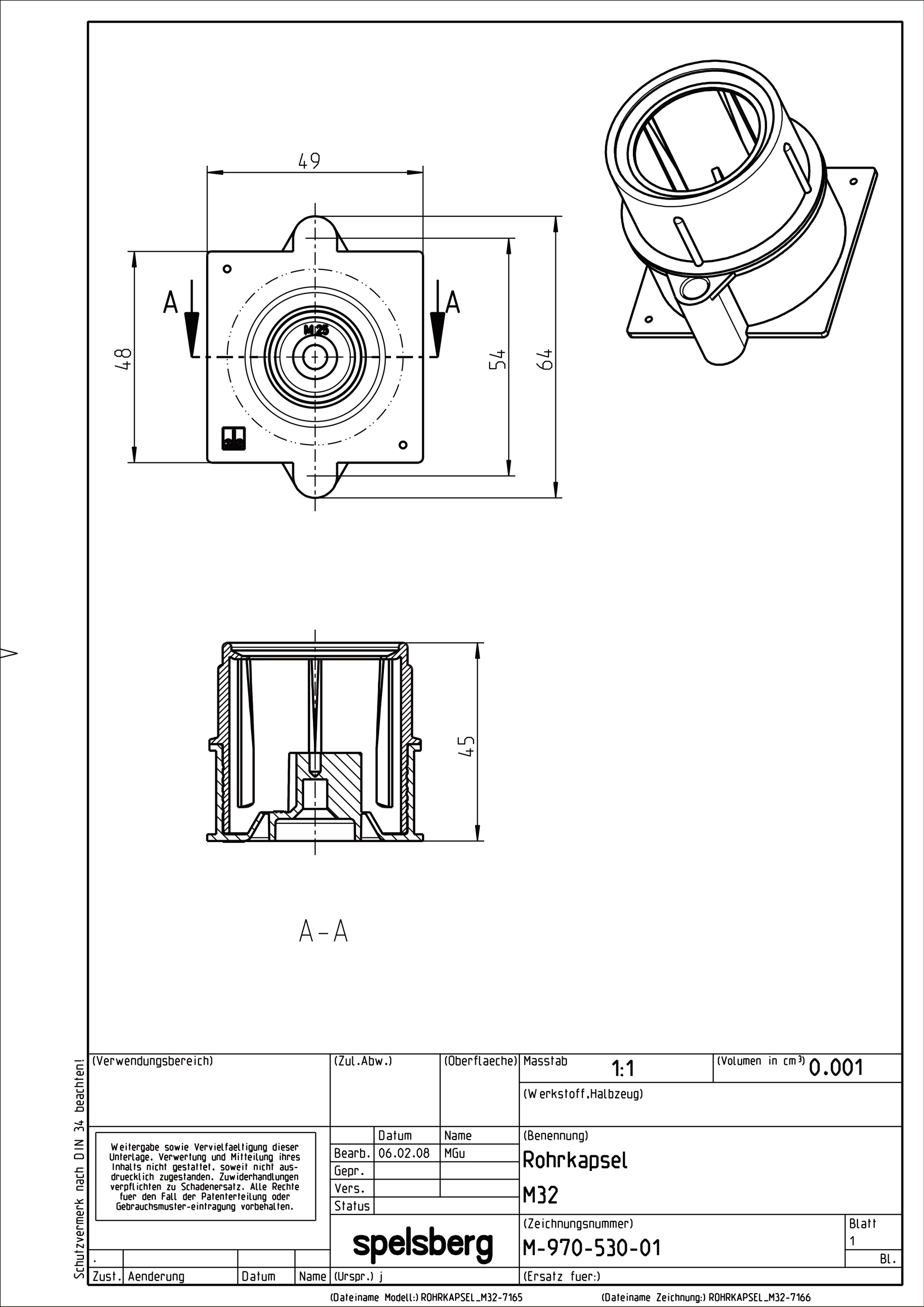 Durchführungstülle Kst Ø30mm geschl