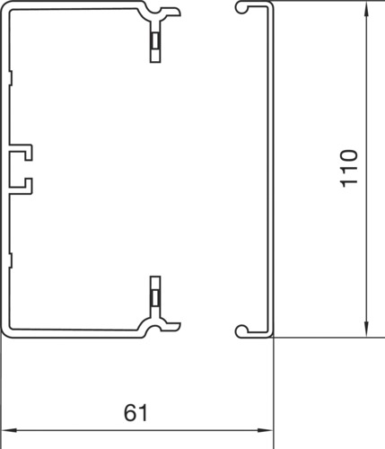 Leitungsführungskanal Kst 61x110x2000mm lgr unbeh LF-K 4680qmm RAL7035