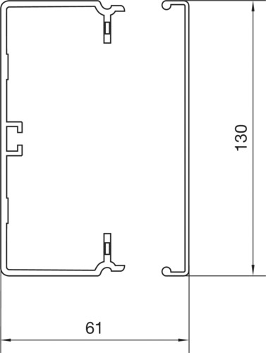 Leitungsführungskanal Kst 61x130x2000mm lgr unbeh LF-K 5580qmm RAL7035