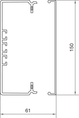 Leitungsführungskanal Kst 61x150x2000mm lgr unbeh LF-K 6450qmm RAL7035