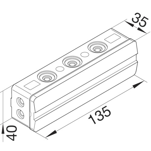 Abzweigkasten 135x40mm Kst ws IP40 IK07 hfr