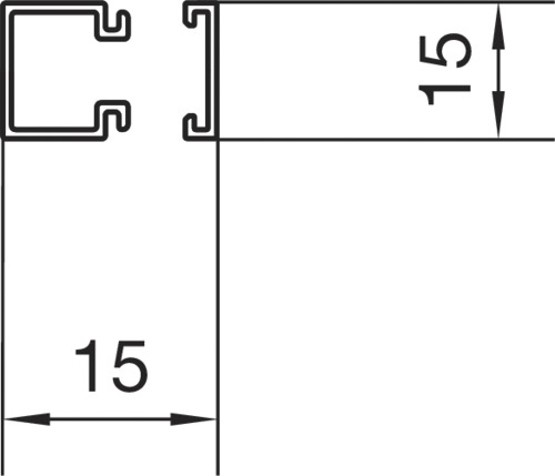 Leitungsführungskanal Kst 15x15x2000mm lgr unbeh LF-K 150qmm RAL7035