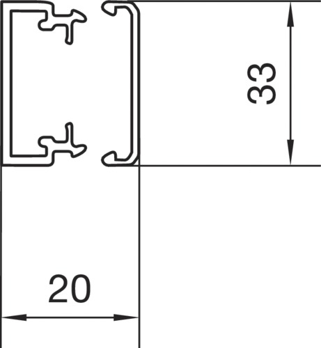 Leitungsführungskanal Kst 20x35x2000mm lgr unbeh LF-K 440qmm RAL7035