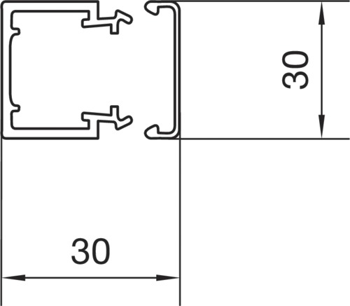 Leitungsführungskanal Kst 30x30x2000mm lgr unbeh LF-K 720qmm RAL7035