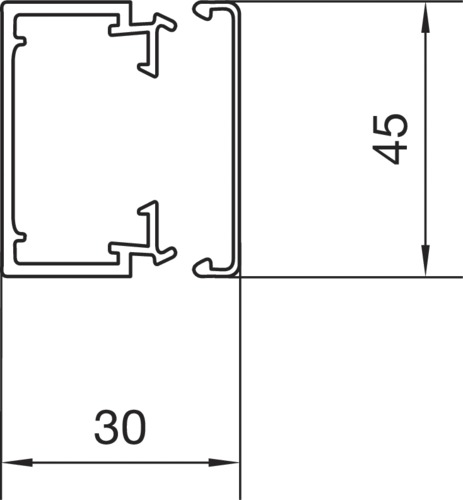 Leitungsführungskanal Kst 30x45x2000mm lgr unbeh LF-K 1010qmm RAL7035