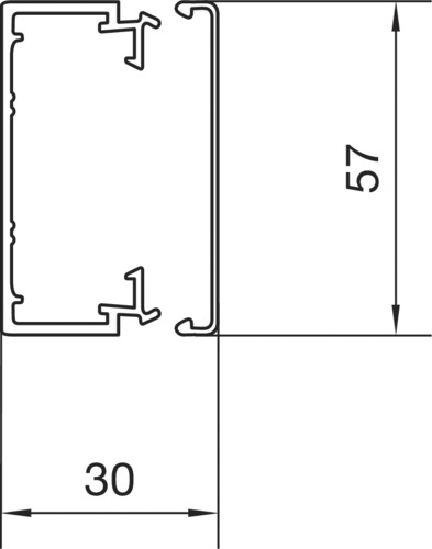 Leitungsführungskanal Kst 30x57x2000mm lgr unbeh LF-K 1500qmm RAL7035