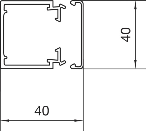 Leitungsführungskanal Kst 40x40x2000mm lgr unbeh LF-K 900qmm RAL7035