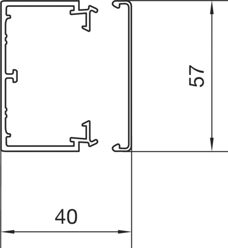 Leitungsführungskanal Kst 40x57x2000mm stgr unbeh LF-K 1700qmm RAL7030