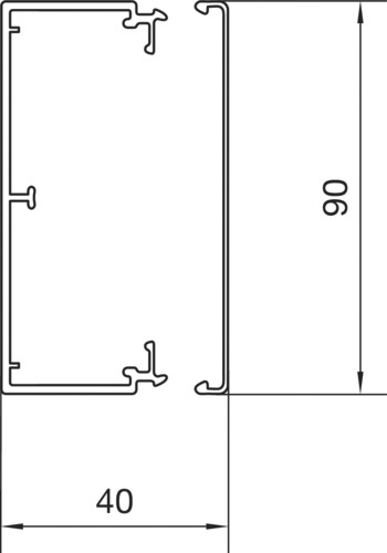 Leitungsführungskanal Kst 40x90x2000mm lgr unbeh LF-K 2400qmm RAL7035