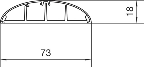 Aufbodenkanal Kst stgr 75x18x2000mm RAL7030 hfr