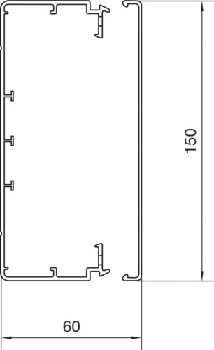 Leitungsführungskanal Kst 60x150x2000mm lgr unbeh LF-K 7122qmm RAL7035