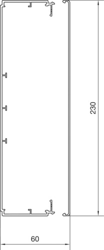 Leitungsführungskanal Kst 60x230x2000mm lgr unbeh LF-K 10998qmm RAL7035