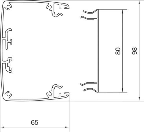 Installationssäule Alu DA200 2800-3100mm rechteck eins spannen anod/elox