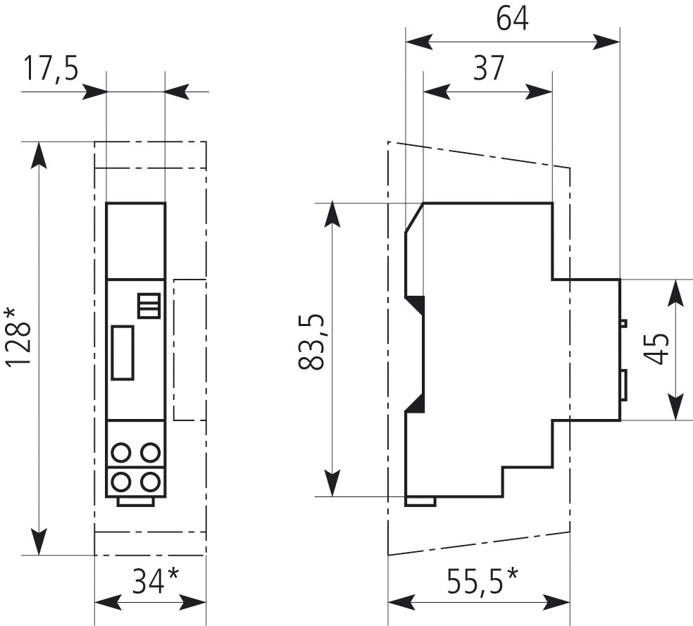 Treppenlichtzeitschalter TLZ REG mech 230VAC 3/4Leiter nachschaltb 1TE