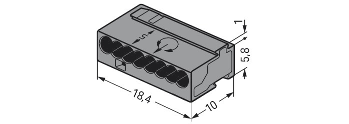 Steckklemme 8f 100V 6A Serie 243 0,6-0,8qmm dgr f.Massivleiter