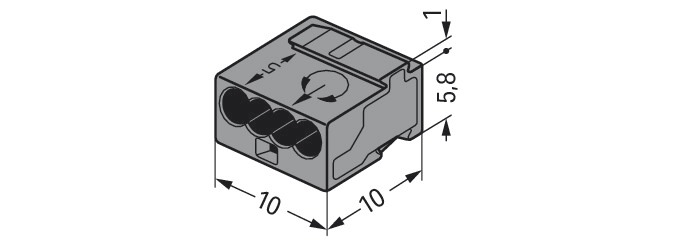 Steckklemme 4f 100V 6A Serie 243 0,6-0,8qmm dgr f.Massivleiter