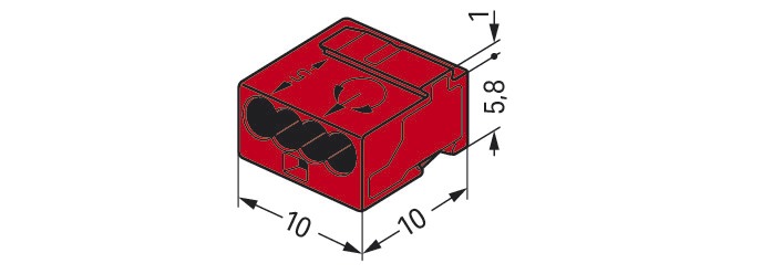 Steckklemme 4f 100V 6A Serie 243 0,6-0,8qmm rt f.Massivleiter