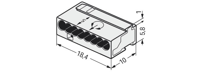 Steckklemme 8f 100V 6A Serie 243 lgr f.Massivleiter