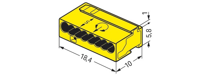 Steckklemme 8f 100V 6A Serie 243 ge f.Massivleiter