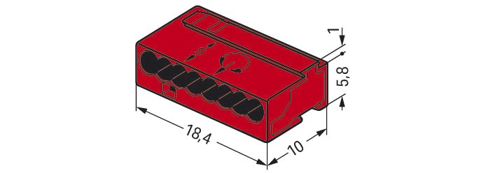 Steckklemme 8f 100V 6A Serie 243 rt f.Massivleiter