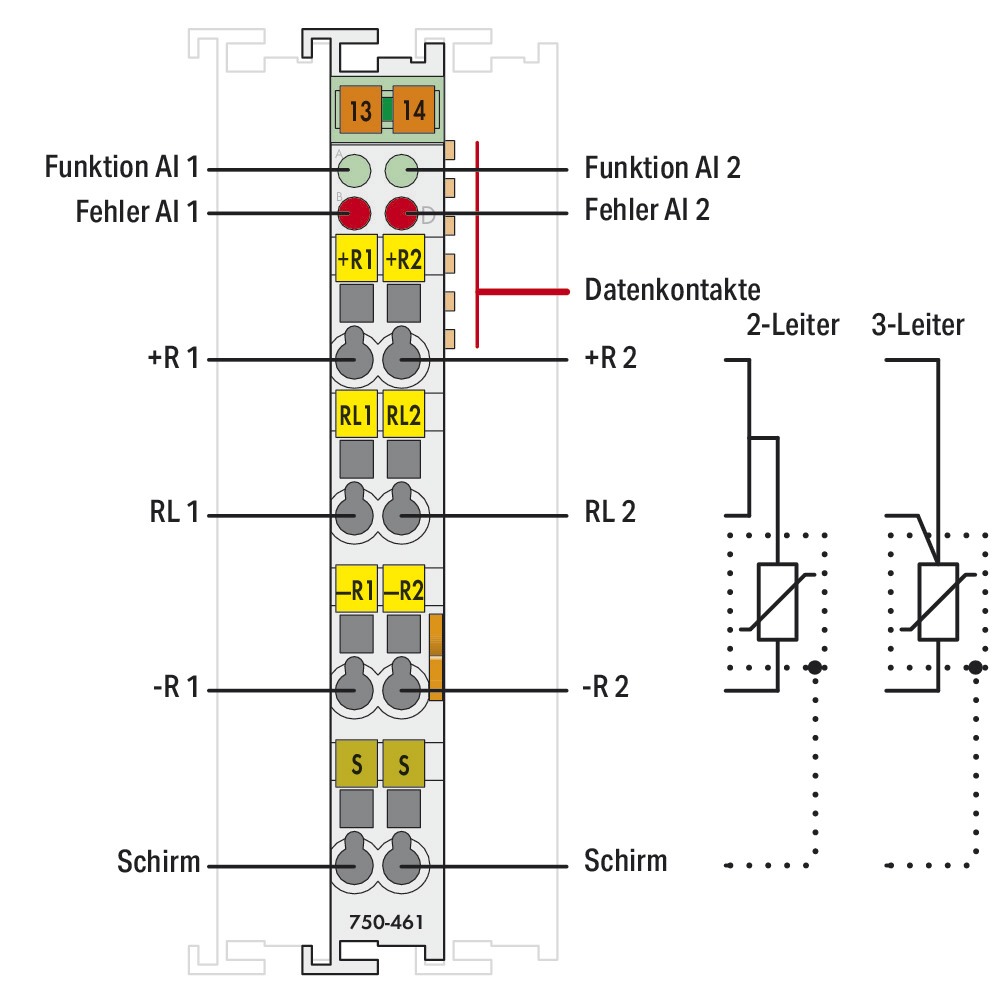 Analoges I/O-Modul DC Serie 750 24V Eingang Widerstandsthermometer