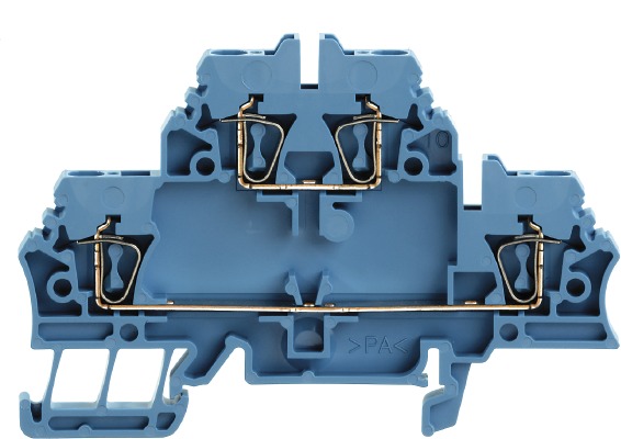 Reihenklemme 0,5-2,5qmm 2Etagen 2kl bl 20A TS35 Hutschiene TH35
