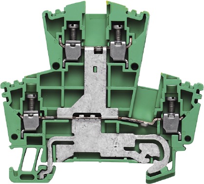 Schutzleiter-Reihenklemme 0,5-4qmm gn/ge 2Etagen APL_erf. Hutschiene TH35