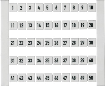 Klemmenmarkierung ws RM&#x3D;5mm 1-50 horiz