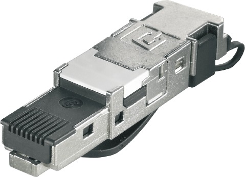 Modular-Stecker Cat6A RJ45 26-22AWG Feldkonf Schirm Litze massiv f.Rundkabel