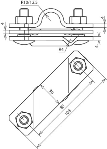 Anschlussschelle V4A Ø20 7-10mm ‹40mm Edelstahl (V4A) b.40mm