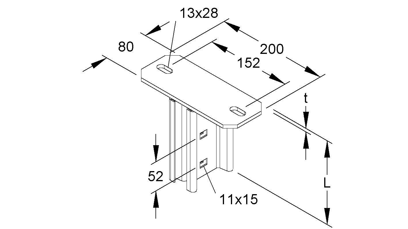 Schraubkopfplatte I-Profil f.Deckenmont Geeignet für Deckenmontage 90°