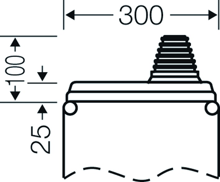 Membranflansch Kst 300x100mm Membran unbeh