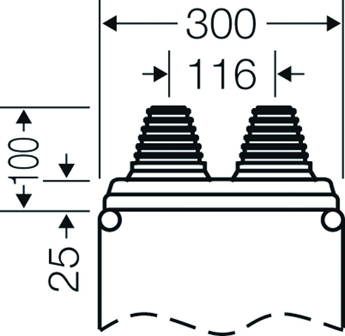 Membranflansch Kst 300x100mm Membran unbeh