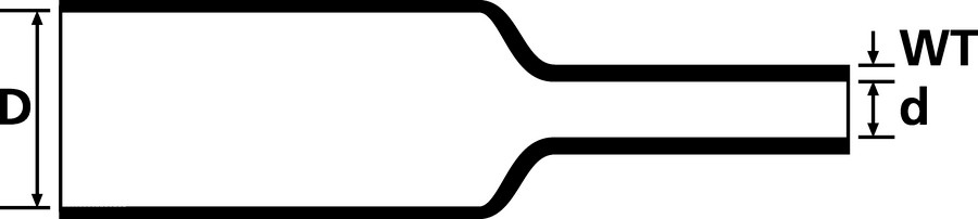 Schrumpfschlauch dickw L1m Ø180/50mm sw 3:1 4,3mm -55-110°C Polyolefine (PO-X)