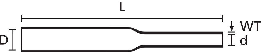 Schrumpfschlauch dünnw L1m Ø38,1/19,1mm sw 2:1 1,02mm -55-135°C