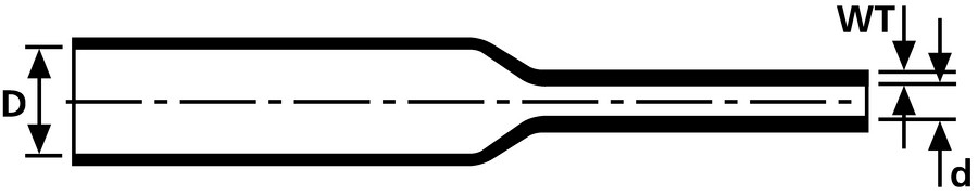 Schrumpfschlauch mittelw L1m Ø30/8mm sw 4:1 Mit Innenkleber 2,5mm -55-110°C