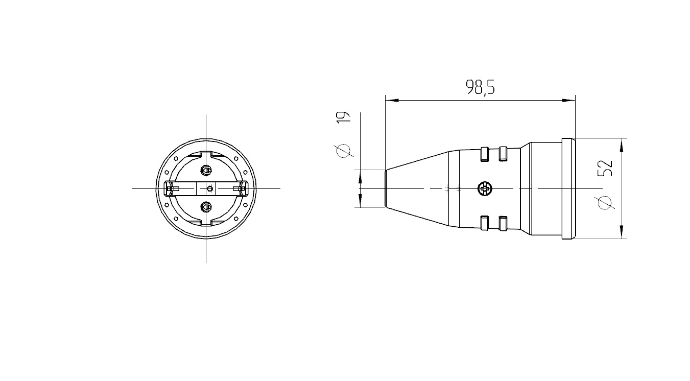 Schutzkontaktkupplung Gummi IP20 ger sw hfr Schraubkl