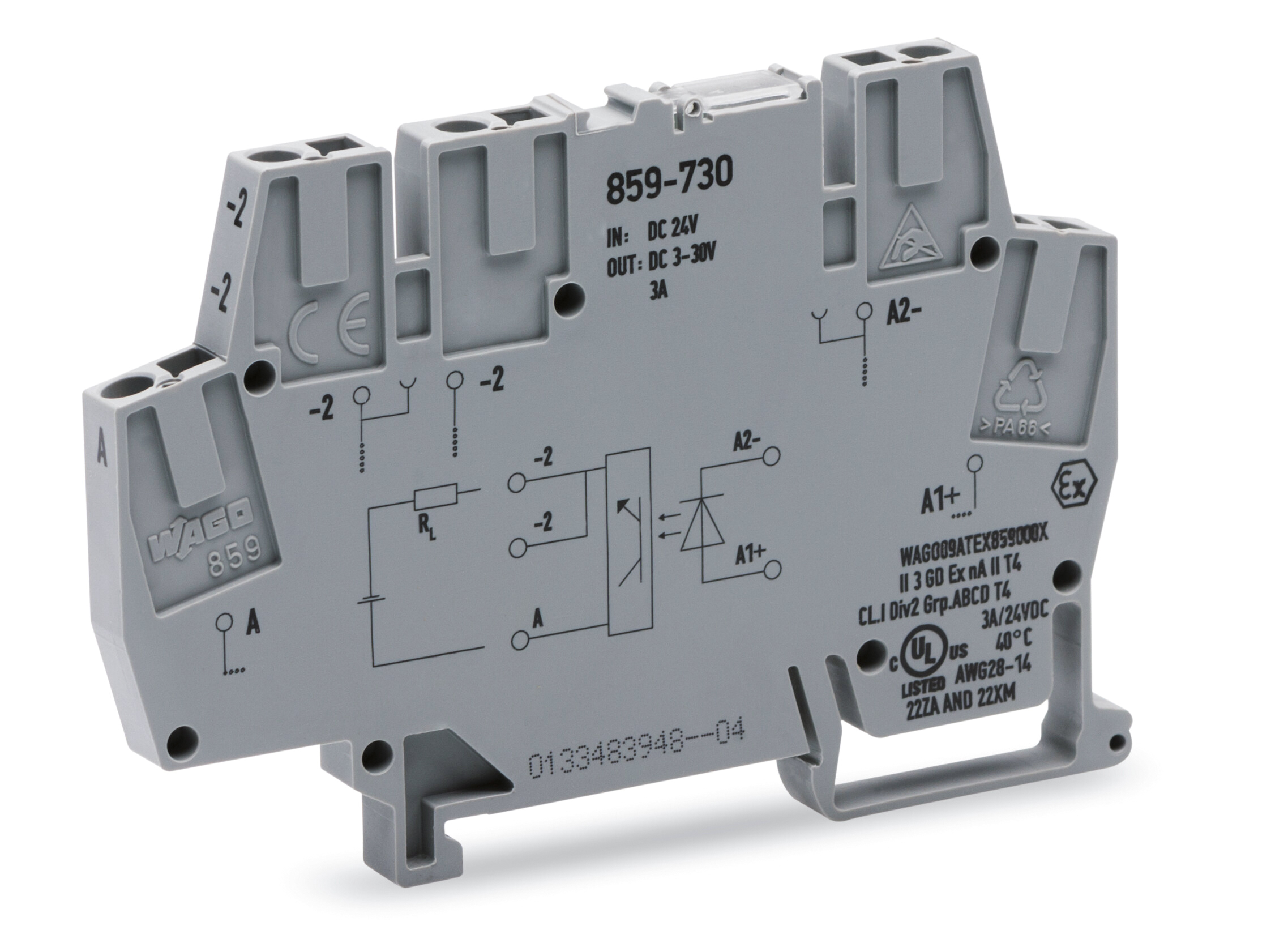 Optokoppler 24V 0,014A Serie 859 24V Transistor m.LED-Anz