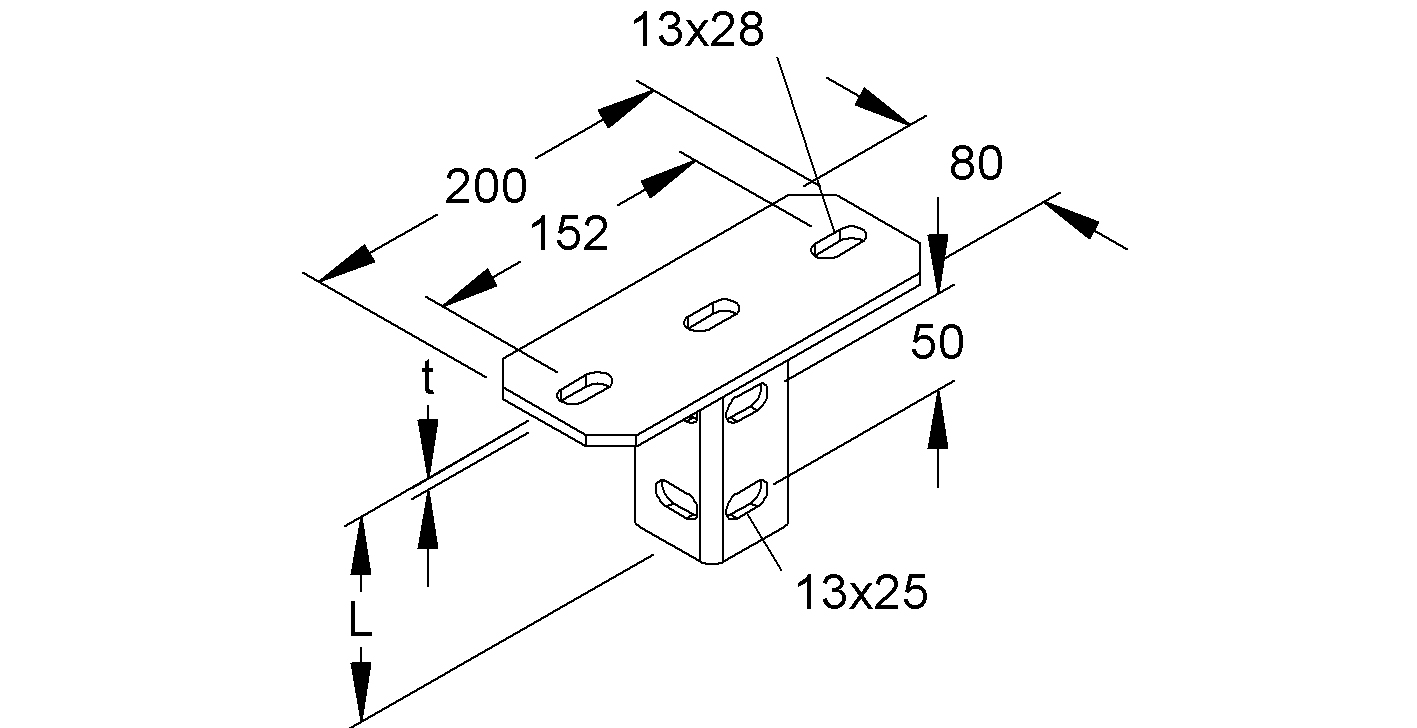 Schraubkopfplatte U-Profil f.Deckenmont Geeignet für Deckenmontage 90°