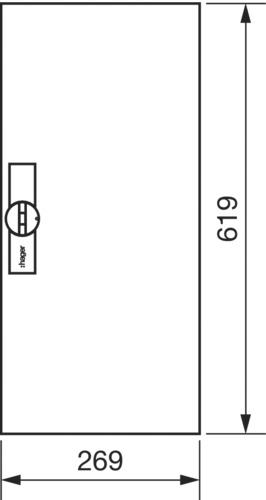 Schutztür IP44 ST H619xB269xT12mm