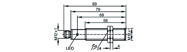 Näherungsschalter ind DC Ø18x79mm 5mm Steck-M12 PNP 10-36V bündig 700Hz Zyl