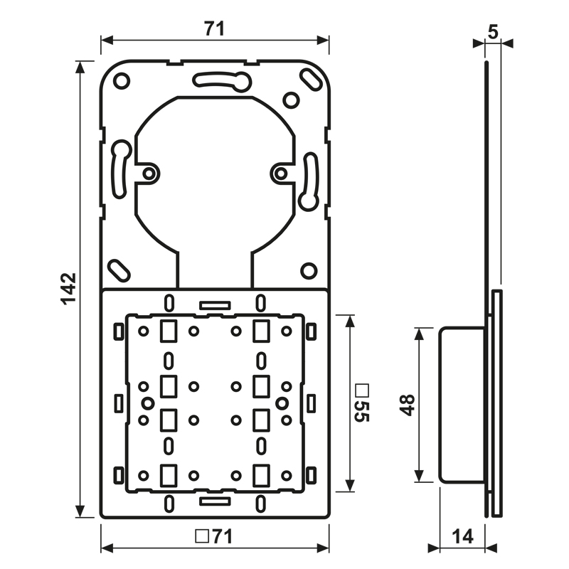 Tastsensor KNX UP ws 8f 8pkt LED m.LED-Anz