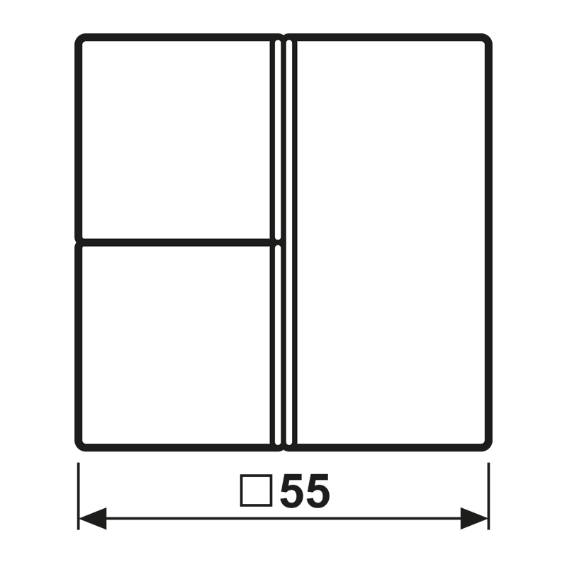 Taste 3t Schalt/Dimm AS ws glz f.Bussystem