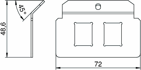 Vollplatte Mod-Jack 2f alu Schraubbef VP ohne