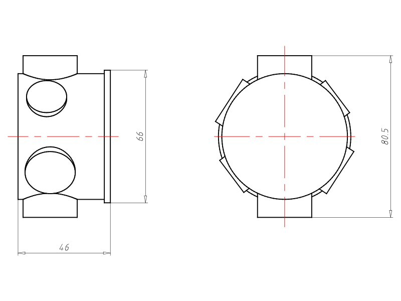 Gerätedose UP luftd ECON Ø68x46mm Kst rnd IP2X