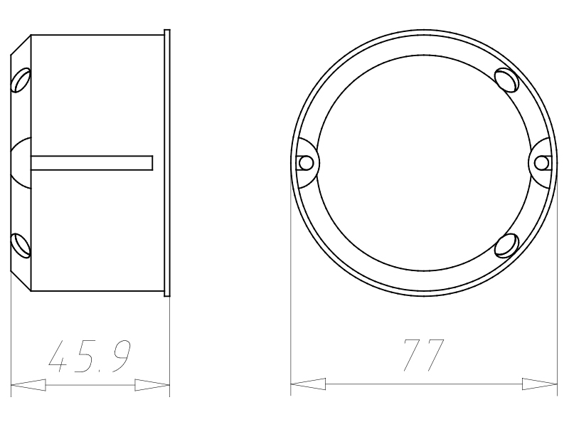 BSdose E90 HW Ø74x44mm Kst IP3X rnd Brandschutzdose VerbDose/kast