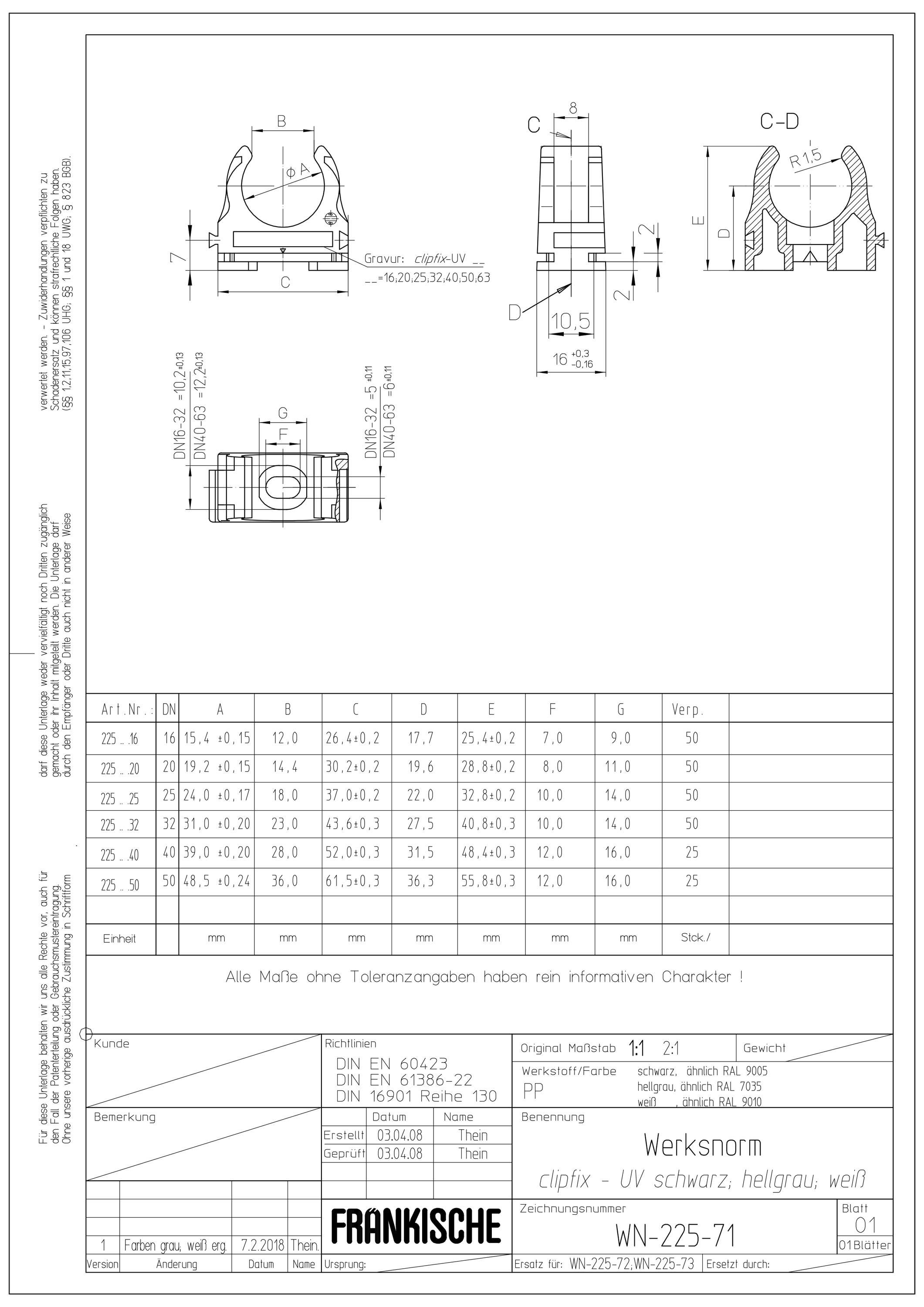 Befestigungsschelle Rohr Ø32mm Kst unbeh