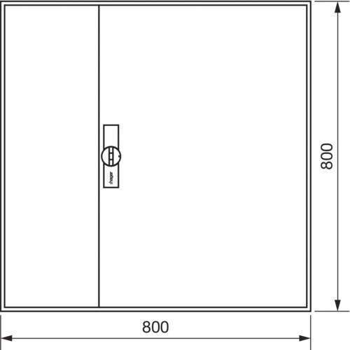 Zählergehäuse AP IP44 Stahlbl ET205mm 800x800x205mm