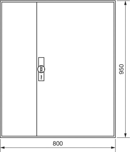 Zählergehäuse AP IP44 Stahlbl ET205mm 800x950x205mm