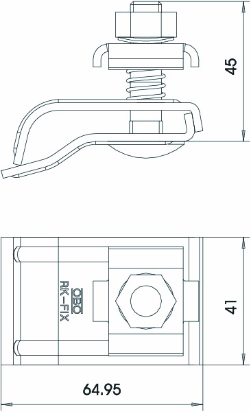 Dachrinnenklemme Ø8mm 15-25mm V2A unbeh Edelstahl (V2A) SKT-Schr